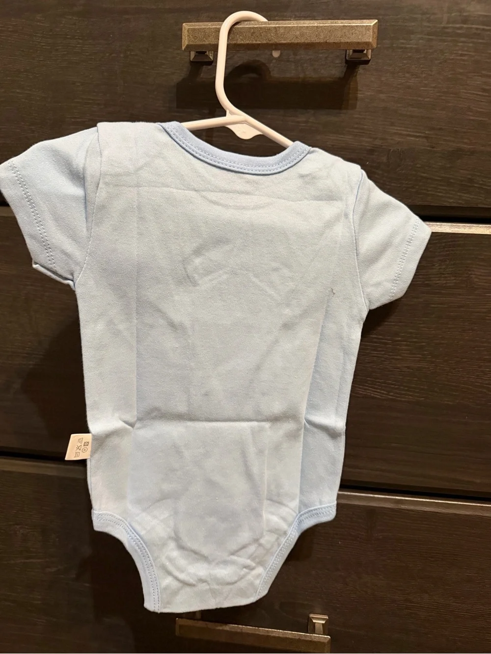 SHEIN Light Blue Baby Bodysuit with Bold Black Text Graphic